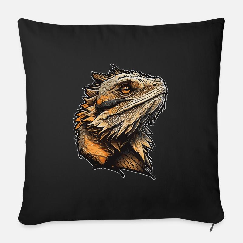 Bartagame - Sofakissen mit Füllung 45 x 45 cm - Schwarz