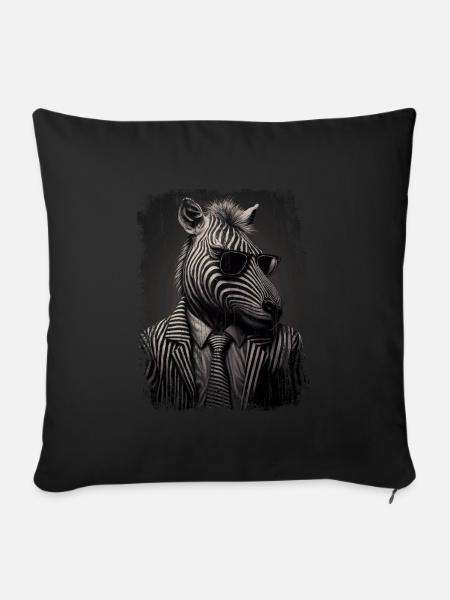 Extravagantes Zebra - Sofakissen mit Füllung 45 x 45 cm - Schwarz