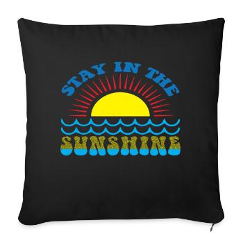 Restez au soleil - Coussin et housse de 45 x 45 cm - noir - Devant