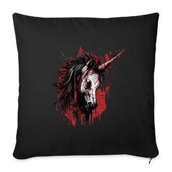 Creepy Unicorn - Sofa pillow with filling 45cm x 45cm - black - Front