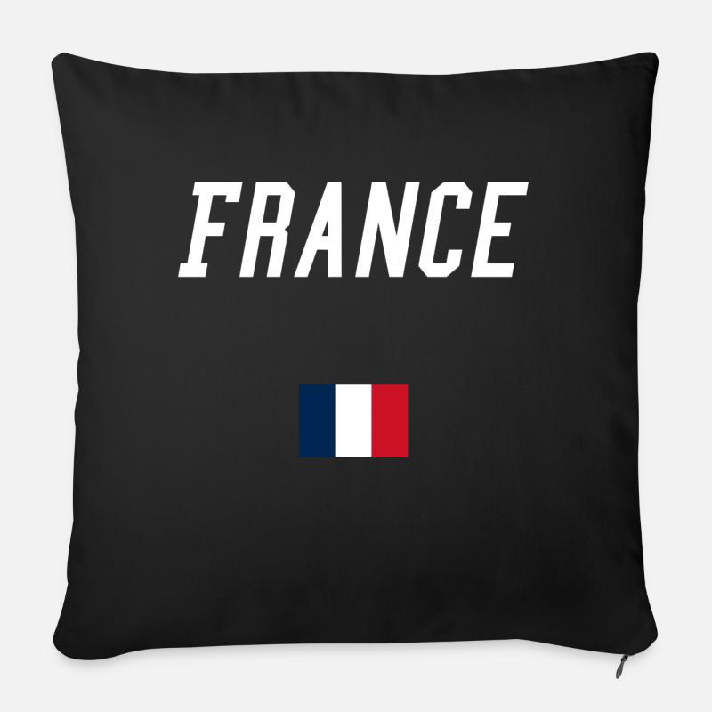 france - Coussin et housse de 45 x 45 cm - noir