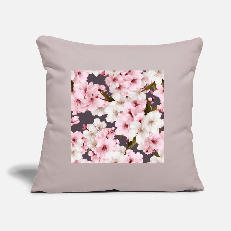 Realistic White Pink Cherry Blossom Pattern Sofa pillow with filling 45cm x 45cm