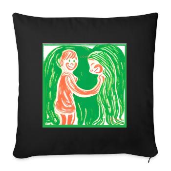 Women's Collection | Online Mode - Sofa pillow with filling 45cm x 45cm - black - Front