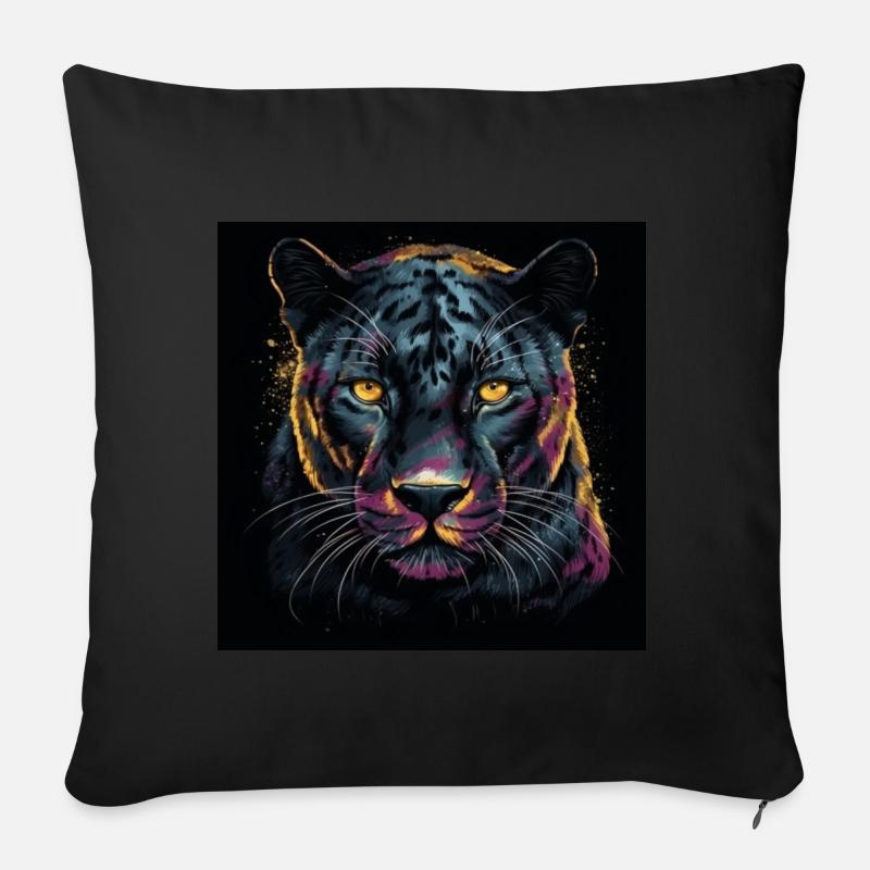 LA PANTHÈRE NOIRE - Coussin et housse de 45 x 45 cm - noir
