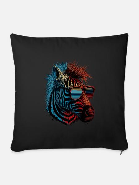 Cooles Zebra - Sofakissen mit Füllung 45 x 45 cm - Schwarz