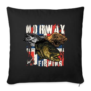NORVÈGE Pêche - Coussin et housse de 45 x 45 cm - noir - Devant