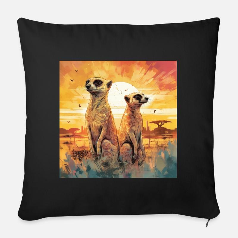 Suricate - Coussin et housse de 45 x 45 cm - noir