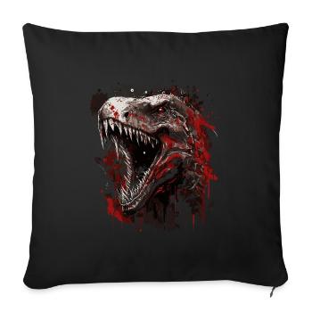 T-Rex in a bad mood - Sofa pillow with filling 45cm x 45cm - black - Front