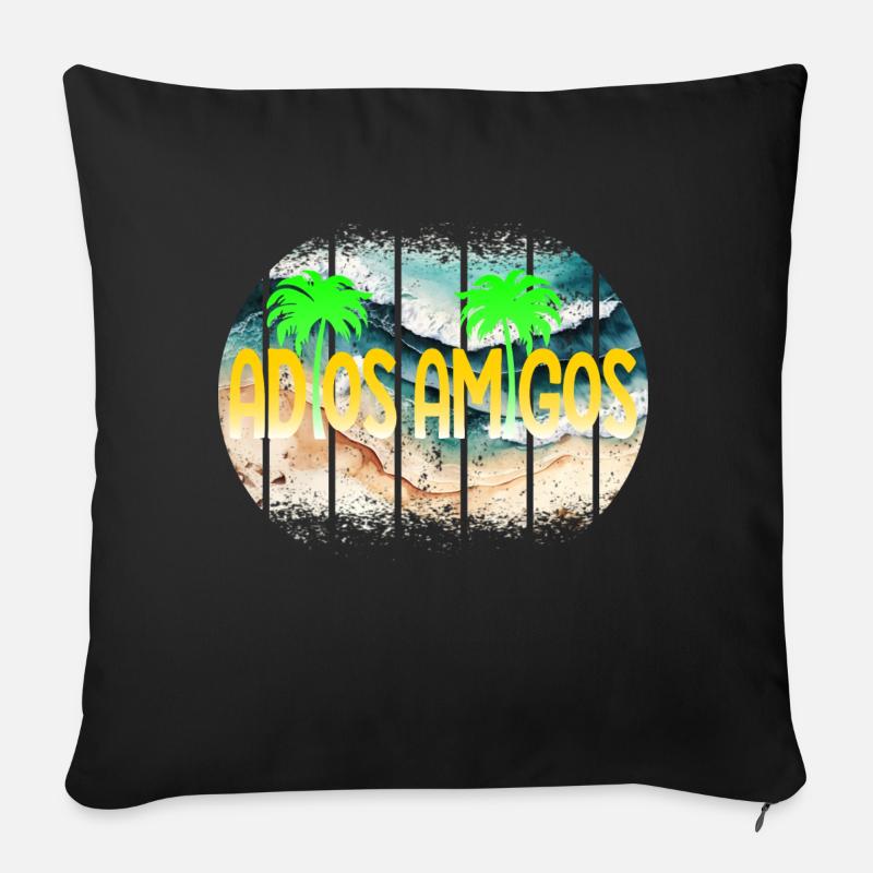 Adios Amigos - Coussin et housse de 45 x 45 cm - noir