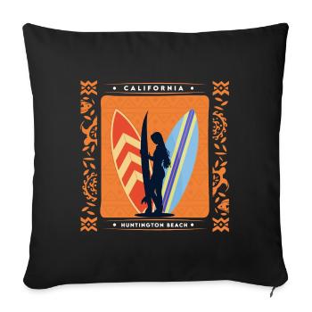 Huntington Beach - Sofa pillow with filling 45cm x 45cm - black - Front