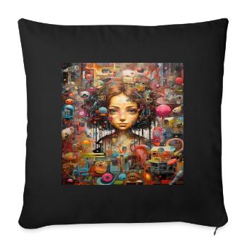 IMAGINATION STREET ART - Sofa pillow with filling 45cm x 45cm - black - Front