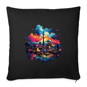 Berlin Skyline - Sofa pillow with filling 45cm x 45cm - black - Front