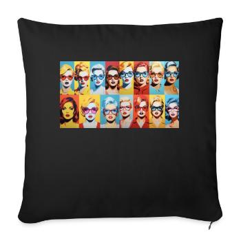 70er classic Women - Sofakissen mit Füllung 45 x 45 cm - Schwarz - Vorne