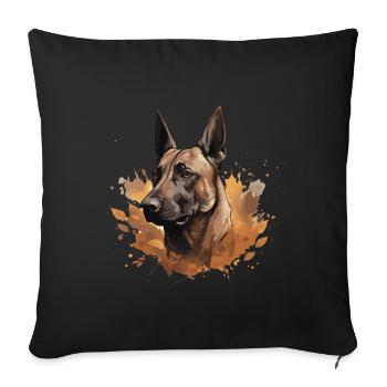 Belgian Shepherd Malinois - Sofa pillow with filling 45cm x 45cm - black - Front