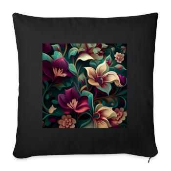 Botanicals Blumenmuster - Sofakissen mit Füllung 45 x 45 cm - Schwarz - Vorne