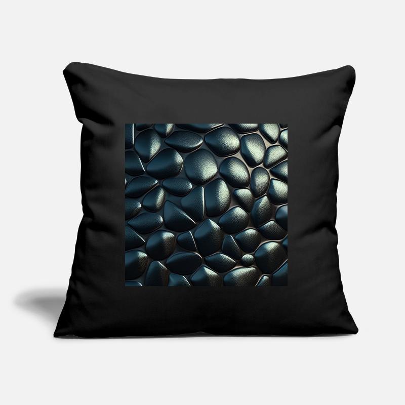 Black Cobblestone Metallic Textured Pattern Sofa pillow with filling 45cm x 45cm
