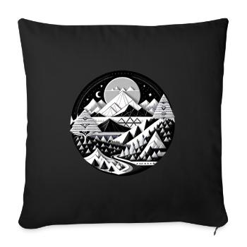 The Mountains 01 - Sofa pillow with filling 45cm x 45cm - black - Front