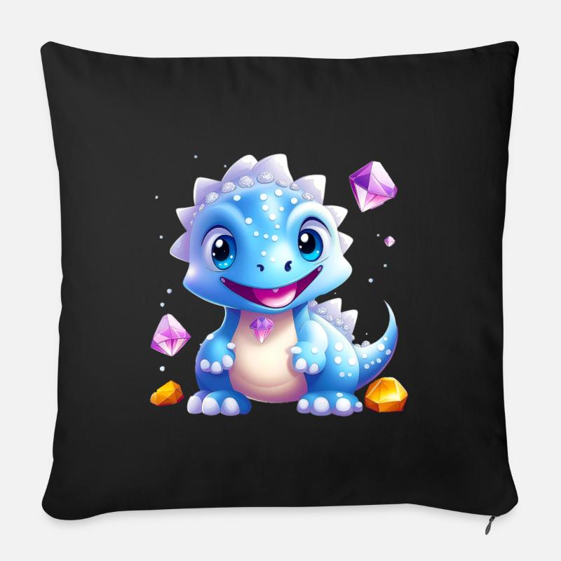 Dragon de cristal 02 - Coussin et housse de 45 x 45 cm - noir