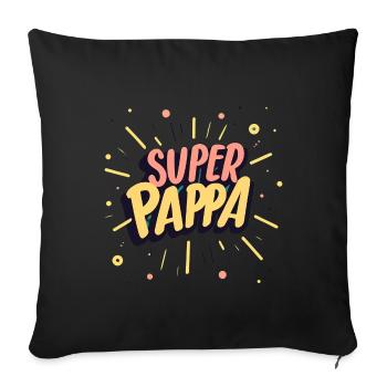 Super-papa - Coussin et housse de 45 x 45 cm - noir - Devant