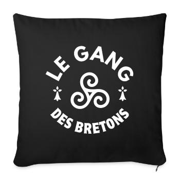 Bretagne, je suis Breton, fierté bretonne - Coussin et housse de 45 x 45 cm - noir - Devant