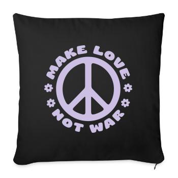 MAKE LOVE NOT WAR - Sofakissen mit Füllung 45 x 45 cm - Schwarz - Vorne