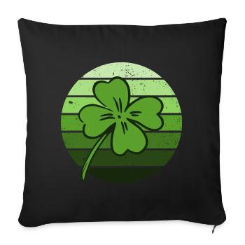 Shamrock chanceux de la Saint-Patrick Irlande - Coussin et housse de 45 x 45 cm - noir - Devant