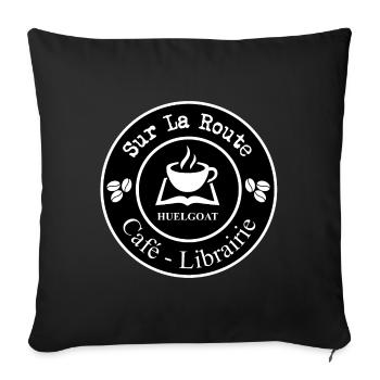 Sur La Route Logo - Coussin et housse de 45 x 45 cm - noir - Devant
