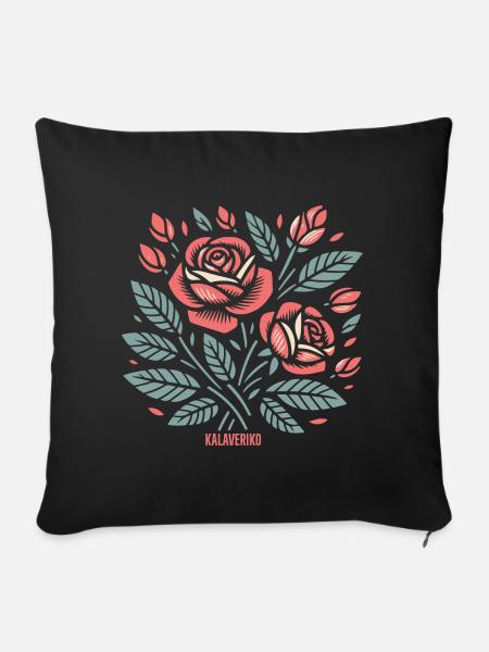 Rosen - Sofakissen mit Füllung 45 x 45 cm - Schwarz
