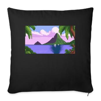 Piton ,St lucia - Pixel Art - Sofa pillow with filling 45cm x 45cm - black - Front