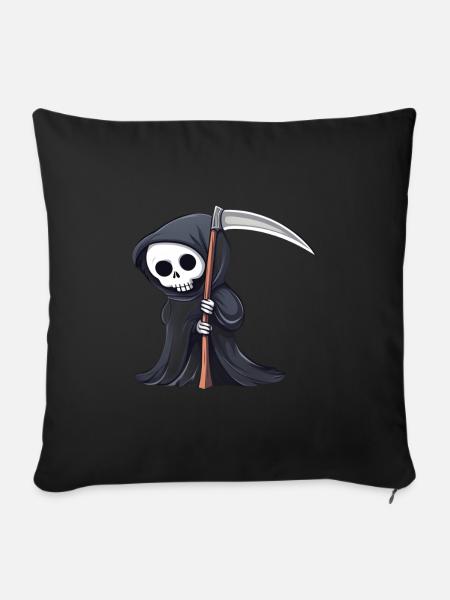Sensenmann - Sofakissen mit Füllung 45 x 45 cm - Schwarz
