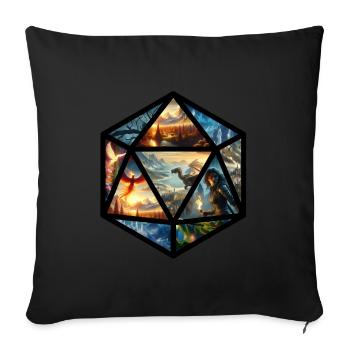 Cube Collage Pen and Paper Tabletop Design - Sofa pillow with filling 45cm x 45cm - black - Front