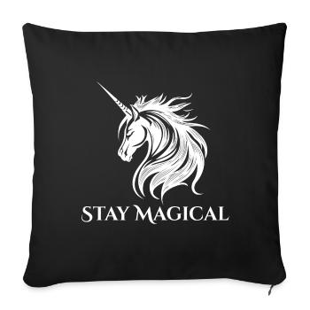 Stay Magical - White - Unicorn Motivation! - Sofa pillow with filling 45cm x 45cm - black - Front