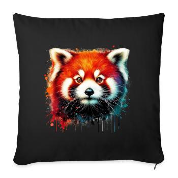 Red panda - Sofa pillow with filling 45cm x 45cm - black - Front
