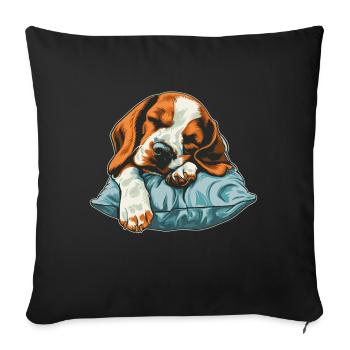 Sleeping Beagle - Sofa pillow with filling 45cm x 45cm - black - Front
