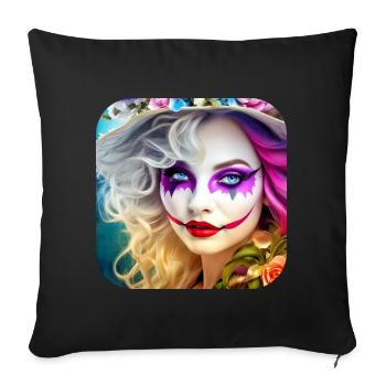 Cool Harlequin Poker Gothic Girl - Sofa pillow with filling 45cm x 45cm - black - Front