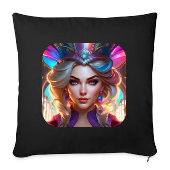 Cooles Fantasy Girl - Sofakissen mit Füllung 45 x 45 cm - Schwarz - Vorne