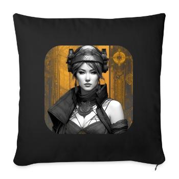 Cooles Fantasy Girl - Sofakissen mit Füllung 45 x 45 cm - Schwarz - Vorne