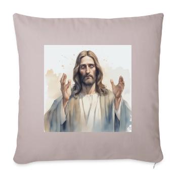 Jésus Dieu Messie - Coussin et housse de 45 x 45 cm - taupe clair - Devant