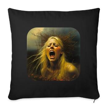 Düstere Horror Banshee - Sofakissen mit Füllung 45 x 45 cm - Schwarz - Vorne