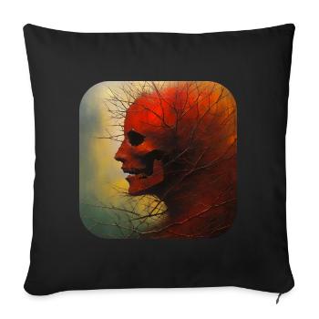 Gloomy Horror Women Face - Sofa pillow with filling 45cm x 45cm - black - Front