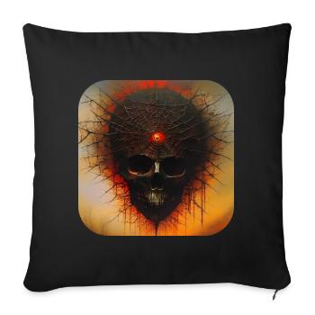 Düsterer Horror Totenkopf - Sofakissen mit Füllung 45 x 45 cm - Schwarz - Vorne