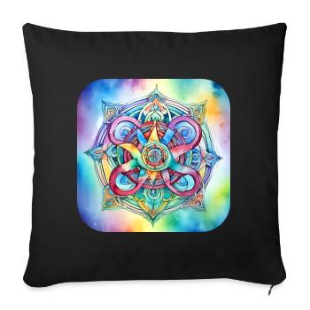 Symbole aux couleurs vives - Coussin et housse de 45 x 45 cm - noir - Devant