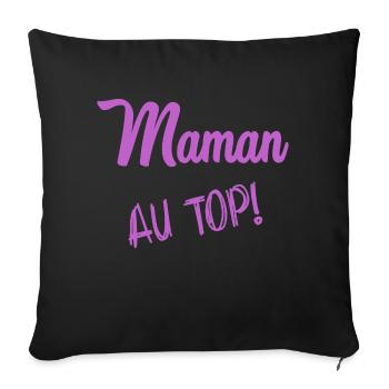 MAMAN. FÊTE DES MÈRES - Coussin et housse de 45 x 45 cm - noir - Devant