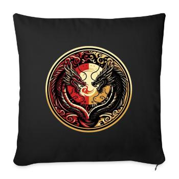 Dragons - Sofa pillow with filling 45cm x 45cm - black - Front