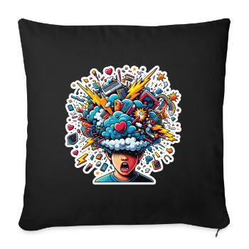 Teen Explode - pur chaos émotionnel - Coussin et housse de 45 x 45 cm - noir - Devant
