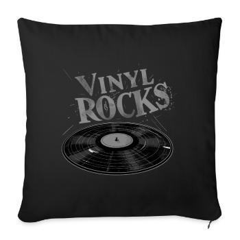 Vinyl Rocks - Sofa pillow with filling 45cm x 45cm - black - Front