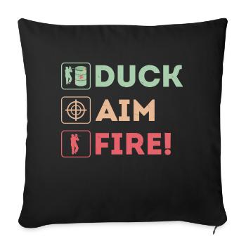 Duck, Aim, Fire! Paintball Tactical Player - Sofa pillow with filling 45cm x 45cm - black - Front