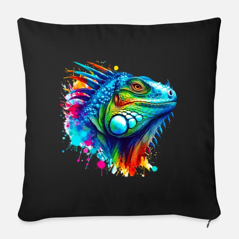 Leguan - Sofakissen mit Füllung 45 x 45 cm - Schwarz