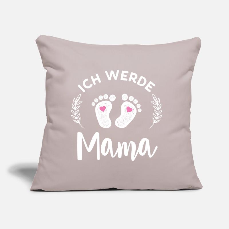 Ich werde Mama Stolze Mutter Nachwuchs Verkündung Sofakissen mit Füllung 45 x 45 cm