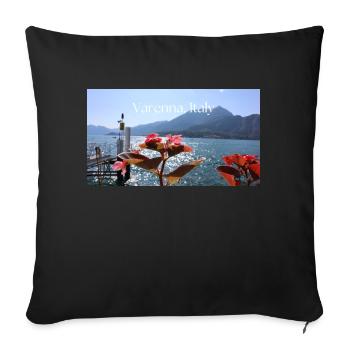Varenna, Italy - Sofa pillow with filling 45cm x 45cm - black - Front